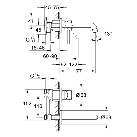 Додаткове фото - Змішувач для раковини Grohe BauClassic 2029200C