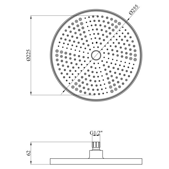 Додаткове фото - Лійка для верхнього душу Kroner Element 2801532901Z-0101