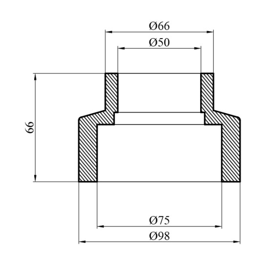 Додаткове фото - Муфта редукційна PPR GrandiTherm 75х50 мм