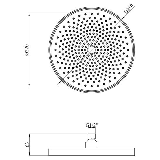 Додаткове фото - Лійка для верхнього душу Kroner Element 2801562901Z-0101