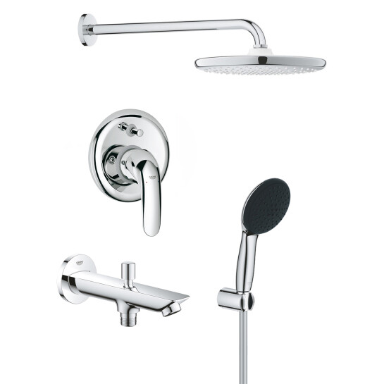Головне фото - Душова система Grohe Vitalio Start 250 з виливом для ванни та змішувачем Euroeco UA32747R3