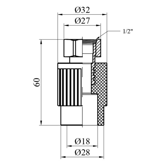 Додаткове фото - Муфта з накидною гайкою PPR Rozma 20х1/2"