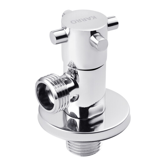 Головне фото - Кран приладовий для підключення Karro 1/2"х1/2" ЗЗ хромований KR-3128