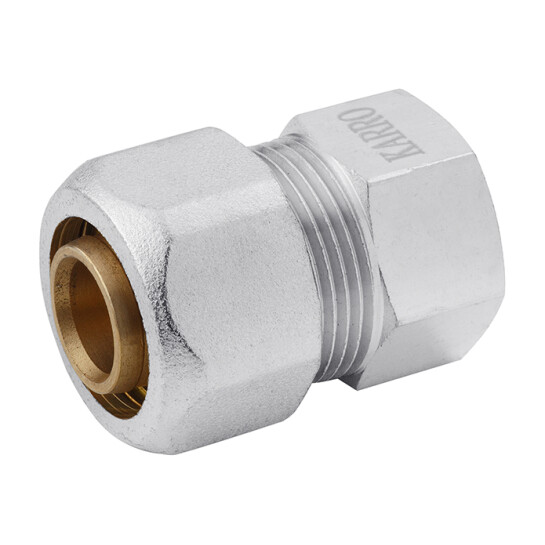 Головне фото - Муфта металопластикова Karro 16х1/2" РВ нікельована KR-0520