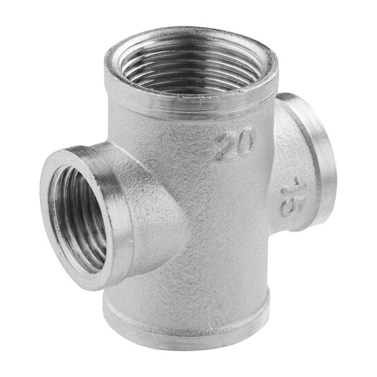 Головне фото - Хрестовина посилена перехідна  LexLine 3/4"х1/2"х3/4"х1/2" ВВВВ нікельована НК4606-Вн