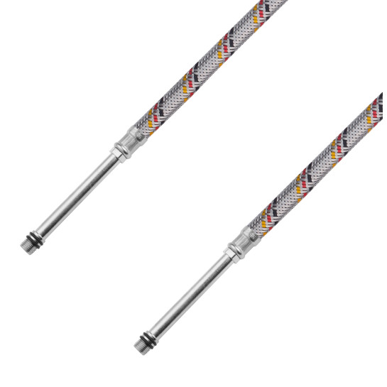 Додаткове фото - Гнучка підводка для підключення змішувача Kroner KRP 1/2"хМ10 ВЗ 60 см в обплетенні з нержавіючої сталі (пара)