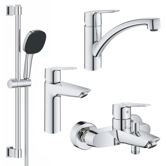 Головне фото - Набір змішувачів 4 в 1 для ванної кімнати та кухні Grohe QuickFix Start M-Size UA202301KE