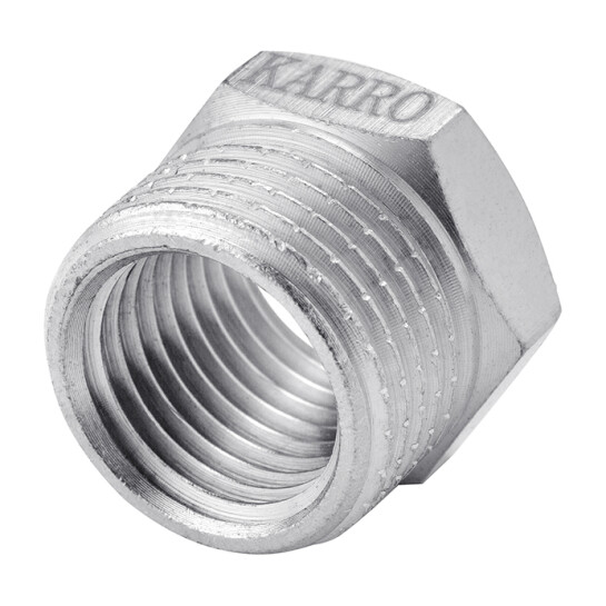 Головне фото - Футорка Karro 1/2"х1/4" ЗВ нікельована KR-3115