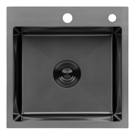 Додаткове фото - Комплект кухонна мийка Kroner Schwarze-4545HM PVD + змішувач Edelstahl Klassisch-SCH035PVD + дозатор Spender-026