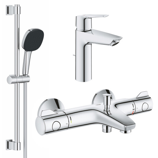 Головне фото - Комплект змішувачів для ванної кімнати з термостатом Grohe QuickFix UA202304TS