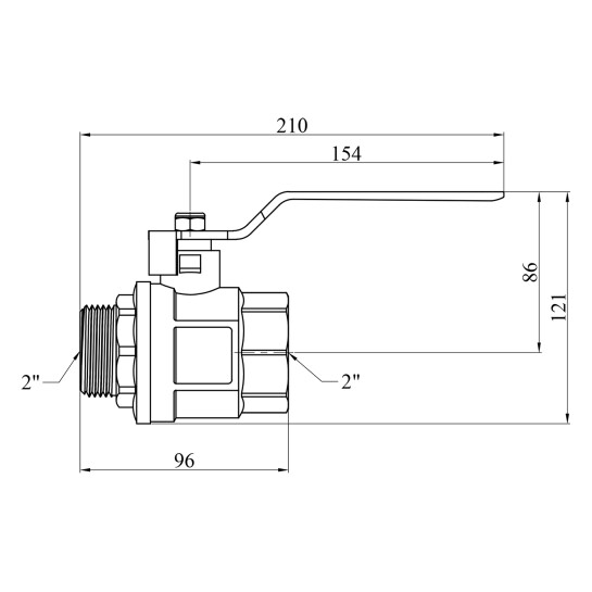 Додаткове фото - Кран кульовий Valves 2" ВЗ PN30 синя ручка