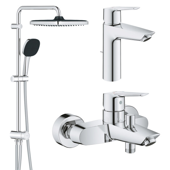 Головне фото - Набір змішувачів 3 в 1 для ванної кімнати Grohe QuickFix Start M-Size UA202305RM