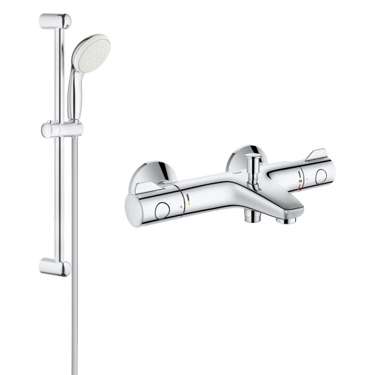 Головне фото - Змішувач для ванни Grohe Grohtherm 800 34567000 з душовим гарнітуром 27948001 (34567001)
