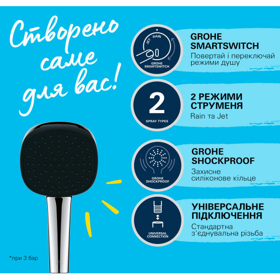 Додаткове фото - Душовий гарнітур Grohe Vitalio Comfort 110 26928001