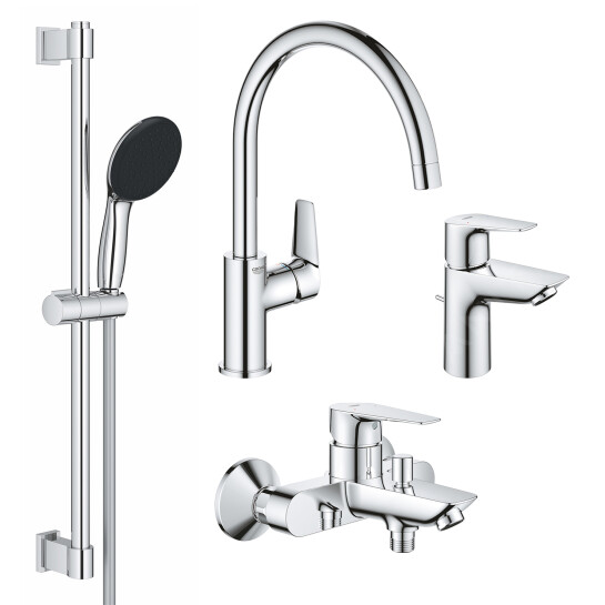 Головне фото - Комплект змішувачів для ванної кімнати і кухні Grohe QuickFix Start Edge UA202501SK
