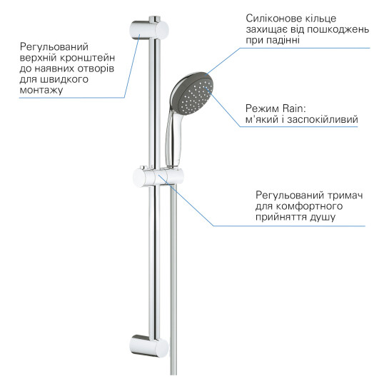 Додаткове фото - Набір змішувачів 3 в 1 для ванної кімнати Grohe QuickFix StartEdge S-Size UA202502SE