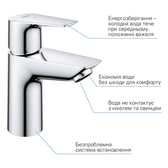 Додаткове фото - Набір змішувачів 3 в 1 для ванної кімнати Grohe QuickFix StartEdge S-Size UA202502SE