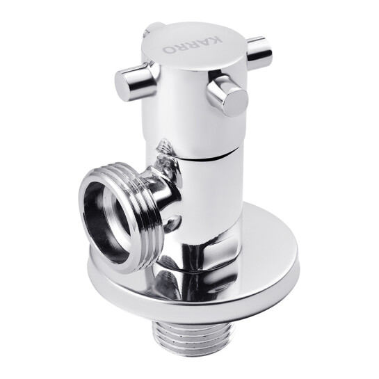 Головне фото - Кран приладовий для підключення Karro 1/2"х3/4" ЗЗ хромований KR-3128