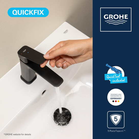 Додаткове фото - Змішувач для раковини Grohe QuickFix Dice ES M-Size 1018362430 з донним клапаном