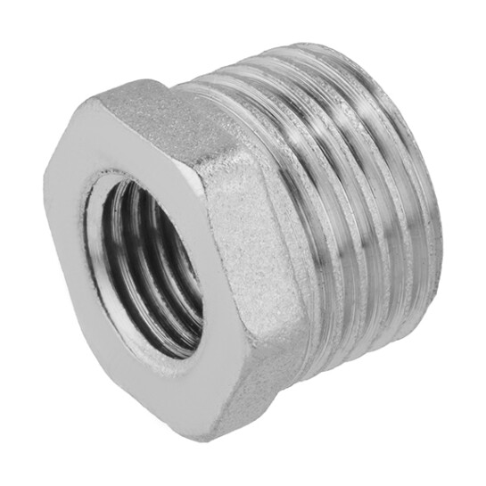 Головне фото - Футорка посилена під манометр LexLine 1/2"х1/4" ЗВ нікельована НК0703-Вн