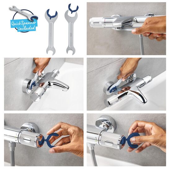 Додаткове фото - Комплект змішувачів для душу з термостатом Grohe QuickFix UA202503TS