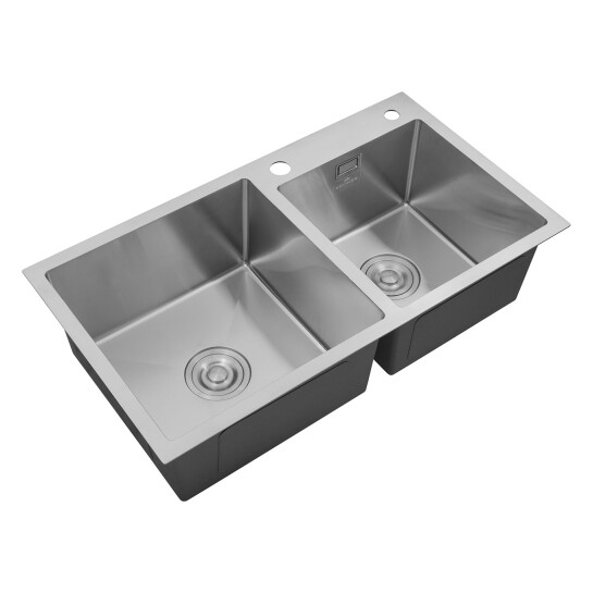 Додаткове фото - Комплект кухонна мийка Kroner Gebürstet-7843ZHM + змішувач Edelstahl Klassisch-ESG03815BLK + дозатор Spender-016
