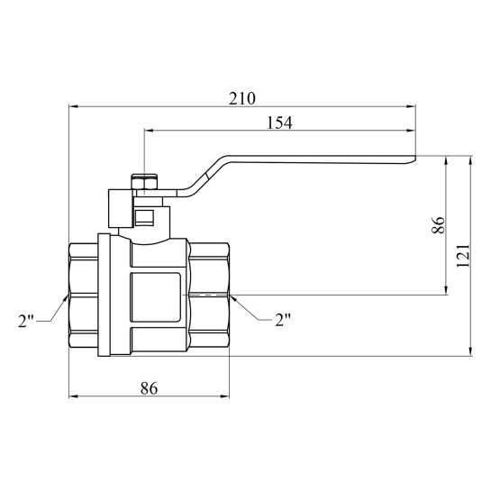 Додаткове фото - Кран кульовий Valves 2" ВВ PN30 синя ручка