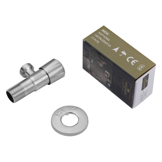 Додаткове фото - Кран приладовий Kroner KRP Edelstahl Klassisch - ESG101 1/2"х1/2" ЗЗ