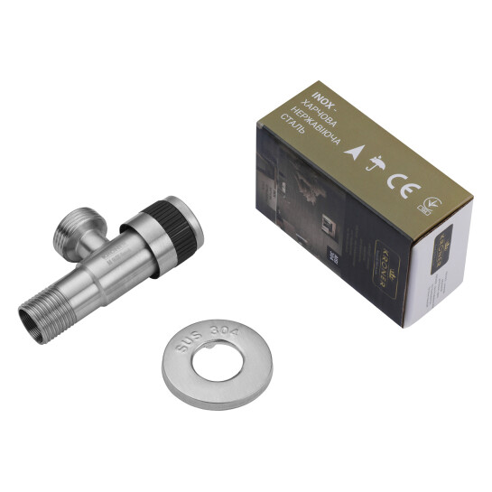 Додаткове фото - Кран приладовий Kroner KRP Edelstahl Klassisch - ESG102 1/2"х3/4" ЗЗ