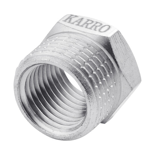 Головне фото - Футорка Karro 3/8"х1/4" ЗВ нікельована KR-3115
