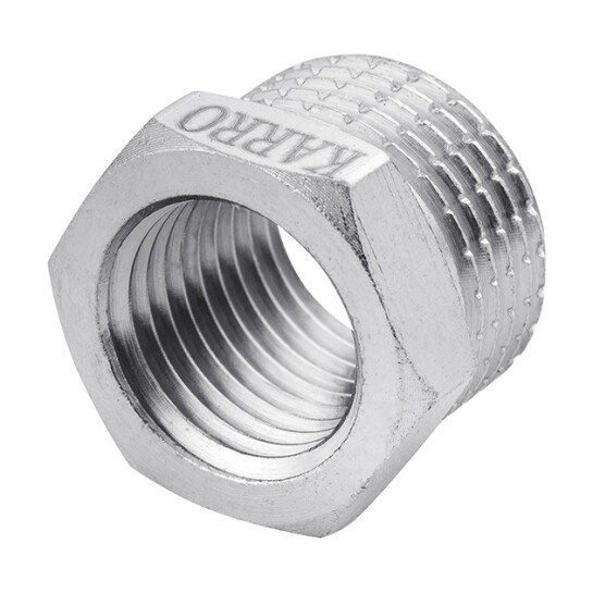 Додаткове фото - Футорка Karro 3/8"х1/4" ЗВ нікельована KR-3115