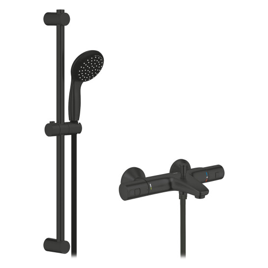 Головне фото - Змішувач термостатичний для ванни Grohe QuickFix Precision Start Black UA303907T1