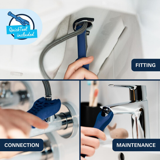 Додаткове фото - Змішувач для раковини Grohe QuickFix Dice ES S-Size 1018612430 з донним клапаном