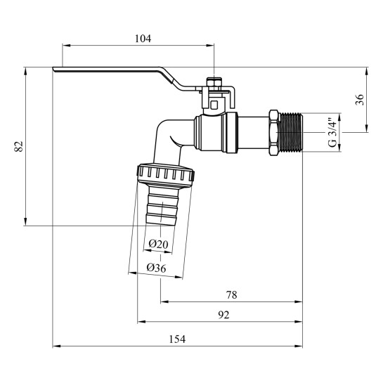 Додаткове фото - Кран для поливу Valves 3/4" PN30