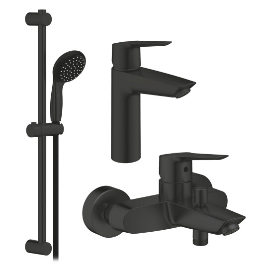 Головне фото - Набір змішувачів 3 в 1 для ванної кімнати Grohe QuickFix Start Black UA303301MQ