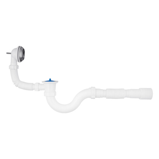 Головне фото - Сифон для ванни Agua BS02 1 1/2"х40/50 мм прямоточний, з переливом