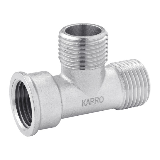 Головне фото - Трійник Karro 1/2" ЗЗВ нікельований KR-3213