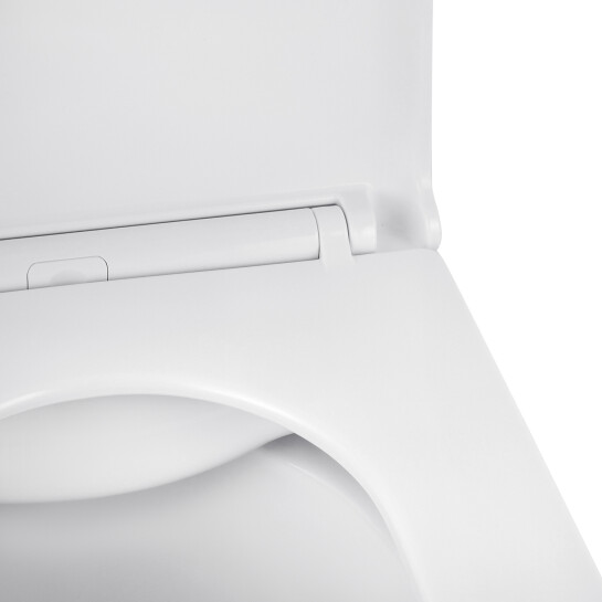 Додаткове фото - Унітаз підвісний безобідковий Kroner Eifel WHI493436 RIMLESS з сидінням Slim Duroplast / Soft-close / Quick relase (KE493436WHIR)