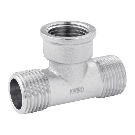 Головне фото - Трійник Karro 1/2" ЗВЗ нікельований KR-3213