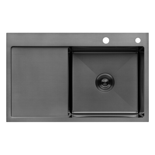 Додаткове фото - Комплект кухонна мийка Kroner Schwarze-7849RHM PVD + змішувач Edelstahl Klassisch-SCH035PVD + дозатор Spender-026