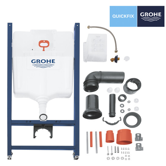 Додаткове фото - Комплект 4 в 1: Інсталяція GROHE Solido 3 в 1 3884966Q + Унітаз безобідковий Kroner Oker WHI533536 RIMLESS з сидінням Slim Duroplast / Soft-close / Quick relase KO533536WHIR (3884966KO533536)