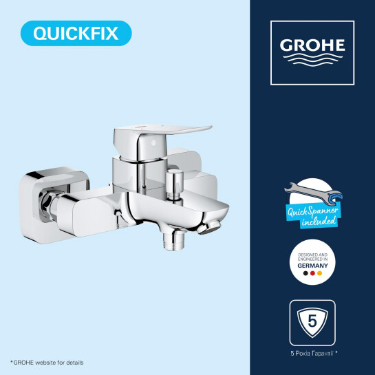 Додаткове фото - Змішувач для ванни Grohe QuickFix Dice BF101872VC