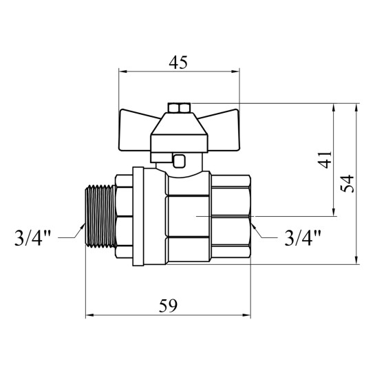 Додаткове фото - Кран кульовий Valves 3/4" ВЗ PN30 синій метелик
