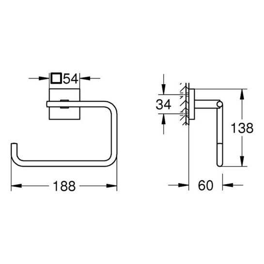 Додаткове фото - Тримач для рушників Grohe QuickFix Start Cube 409752430