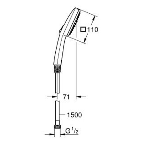 Додаткове фото - Душовий набір Grohe QuickFix Vitalio Comfort 110 26973001