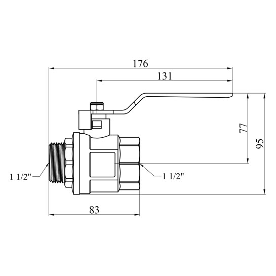 Додаткове фото - Кран кульовий Valves 1 1/2'' ВЗ PN30 синя ручка