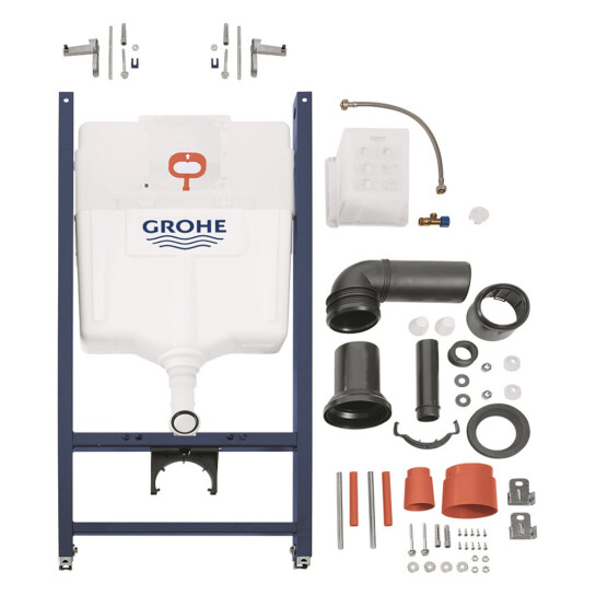 Додаткове фото - Комплект 4 в 1: Інсталяція Grohe Solido 2 в 1 38971000 + Панель змиву Grohe Even 389662430 + Унітаз підвісний безобідковий Kroner Eifel WHI493436 TORNADO (38971966243KE49T)