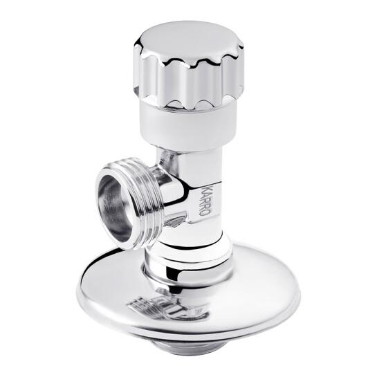 Головне фото - Кран приладовий для підключення Karro 1/2"х1/2" ЗЗ хромований KR-3020