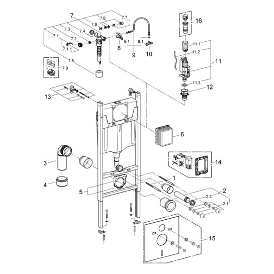 Додаткове фото - Комплект 4 в 1: Інсталяція Grohe Solido 2 в 1 38971000 + Панель змиву Grohe Even 389662430 + Унітаз підвісний безобідковий Kroner Harz WHI493736 TORNADO (38971966243KH49T)