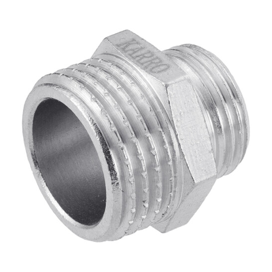 Головне фото - Ніпель перехідний Karro 1/2"х3/8" ЗЗ нікельований KR-3114